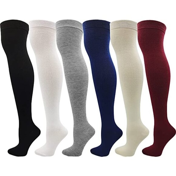 KNEE High Socks Lace Long Warm Stockings Boots Dress Casual Winter Fall NWT - Picture 1 of 8